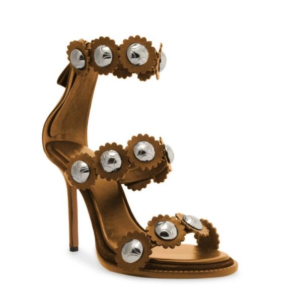 Alexandre Birman Shoes - Alexandre Birman Tibbie Leather Stiletto Sandals in Butterstoch Size 39.5 $695